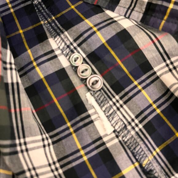 J Crew Button Up Womens 0 Perfect Shirt Cotton Plaid Tartan Preppy Academia - Picture 5 of 5